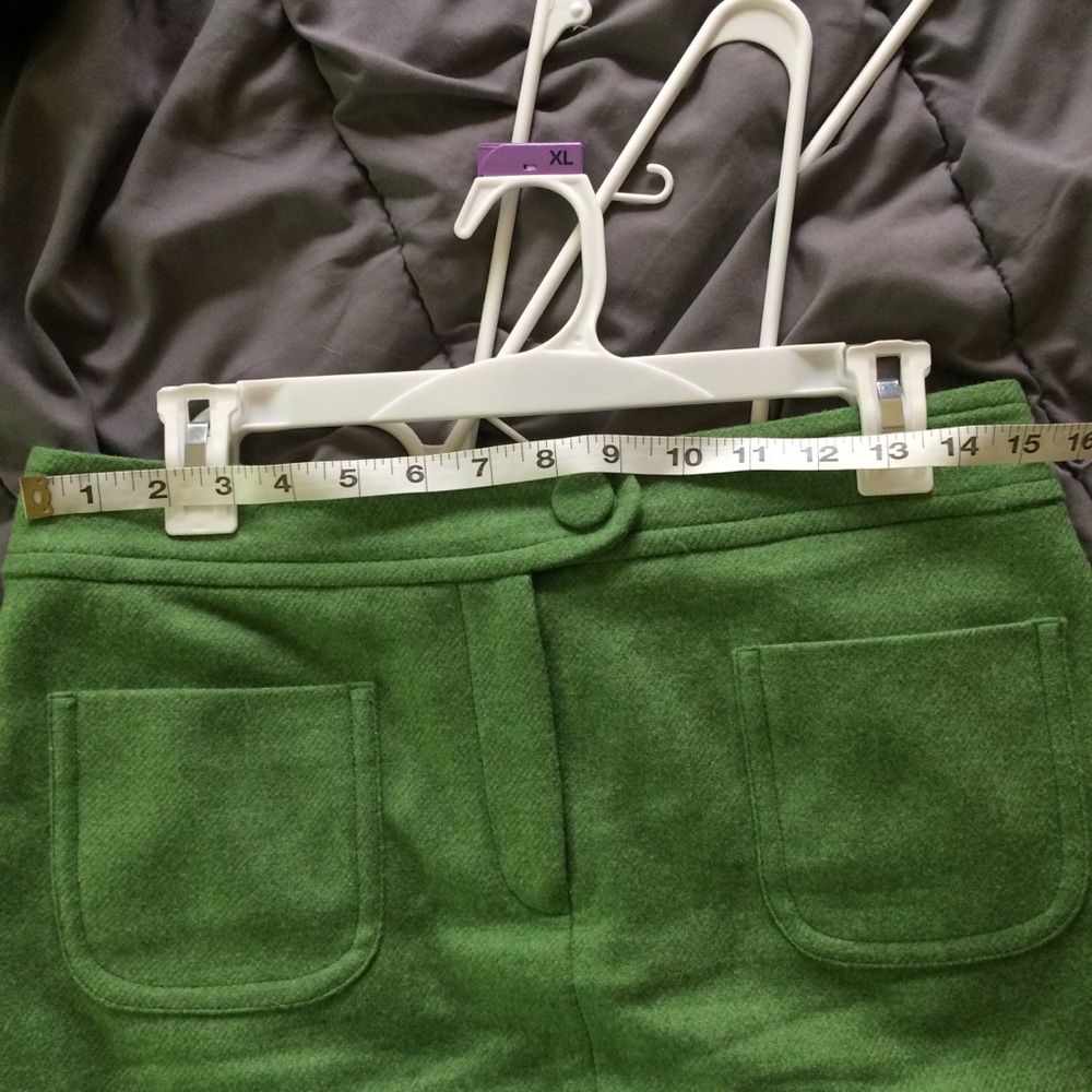Green wool skirt